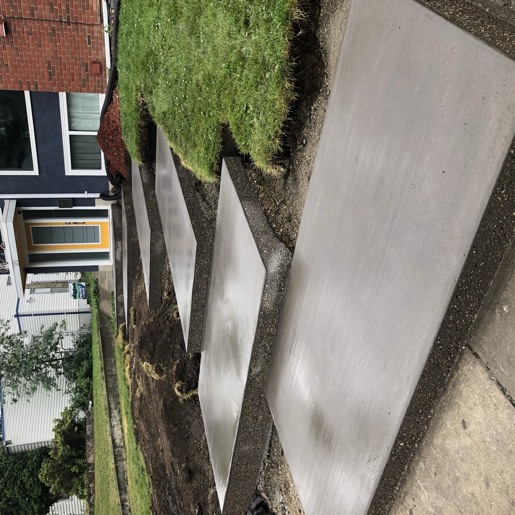 Sidewalk Slabs with Exposed Faces