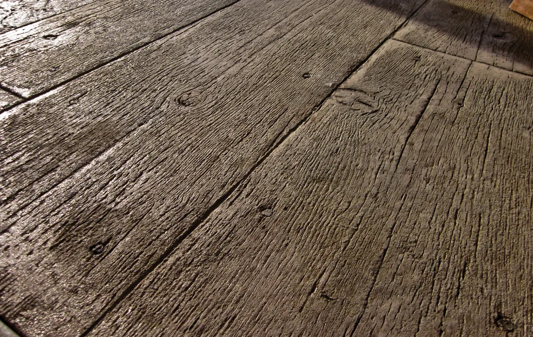 Gilpin's Falls Bridge Plank stamped concrete pattern