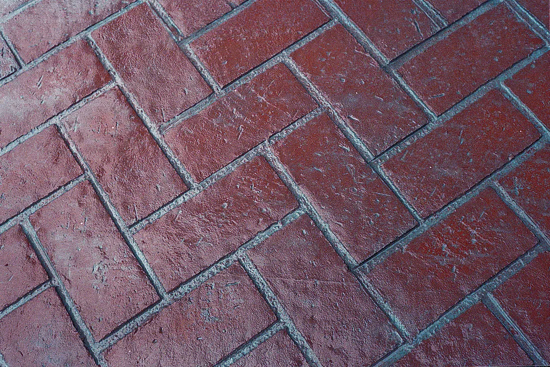 New Brick Herringbone stamped concrete pattern